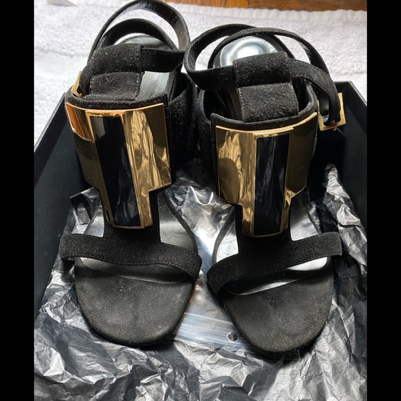 Saint Laurent Janic Heels, Suede, Black, 35 - Picture 9 of 10